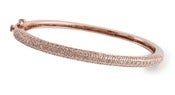 Image of Kara Ackerman <i> Talulah  <i/> Pave Oval Hinge Bangle in Rose Gold Plating