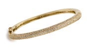 Image of  Kara Ackerman <i> Talulah  <i/> Pave Oval Hinge Bangle in Yellow Gold Plating