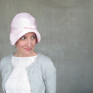 Image of Womens pink rain hat : Salmagundi in rainwear