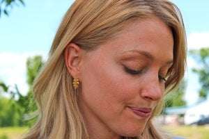 Image of Oak Leaf Gold Earrings