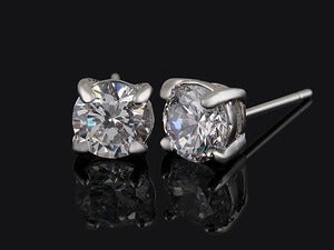 Image of Swarovski 2 ct. Total weight Diamond stud Cubic Zirconia Earrings $59