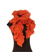 Image of clementine orange linen ruffled scarf - the schminth