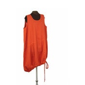 Image of clementine orange linen lagenlook layering tunic / dress - The Parachute Something Husk