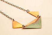 Image of Amy Burgess Enameled Green Copper Triangle Necklace