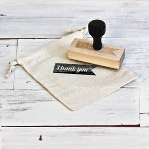 Image of 'Thank You Flag' Wooden Stamp