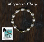 Image of Magnetic - Pearl with magnetic clasp bracelet - b inspired by Barb McSweeney