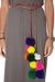 Image of Maxi Dress Grey w/ pom pom belt