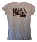 Image of Eat, Sleep and PADDLE! Ladies Tee in Heather Gray