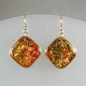 Image of Mixed Color Gold Leaves Earrings