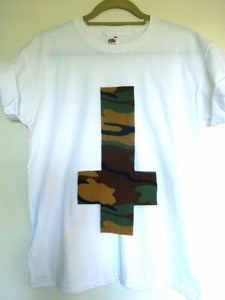 Image of Inverted Camo Cross White Tee