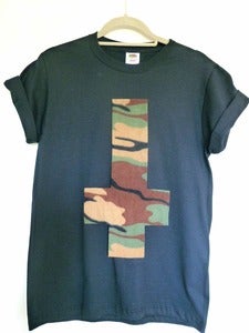 Image of inverted Camo Cross Black Tshirt