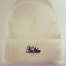Image of WHITE BOL$HIE BEANIE BLACK EMBROIDERY