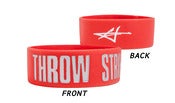 Image of 'THROW STRIKES" wristband red