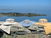 Image of Circular Brimmed Sun Hat with Neck Protection
