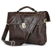 Image of Vintage Handmade Antique Genuine Leather Briefcase Messenger 14" Laptop 15" Macbook Bag (n69)