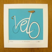 Image of Le Velo screen print by Rebecca J Kaye