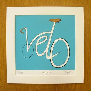 Image of Le Velo screen print by Rebecca J Kaye