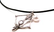 Image of 	 Katniss Bow & Arrow Leather Necklace inspired by "The Hunger Games Jewelry"