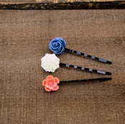 Image of Sail Away - Blooming Bobbies No. 2 {blue, cream, coral}