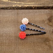 Image of Sail Away - Blooming Bobbies No. 1 {navy, light coral, orange/red}