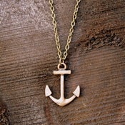 Image of Sail Away - You are My Anchor Antique Brass Charm Necklace