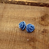Image of Sail Away - Navy Rose Blooming Studs