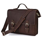 Image of Vintage Handmade Genuine Crazy Horse Leather Briefcase Messenger 15" Macbook / 14" Laptop Bag (n70)