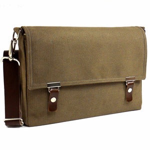 Image of 13" / 15" / 17" Laptop messenger bag in brown herringbone