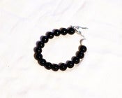 Image of 10mm Black Onyx w/ Silver Clasp