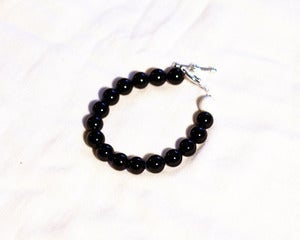 Image of 10mm Black Onyx w/ Silver Clasp