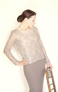 Image of long sleeve crew neck lace