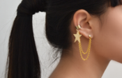 Image of golden star earcuff