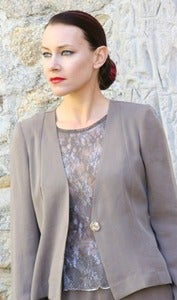 Image of tan lace sicilian tank