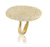 Image of Kara Ackerman <i> Talulah <i> Pave Cocktail Ring in Yellow Gold Plating
