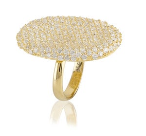Image of Kara Ackerman <i> Talulah <i> Pave Cocktail Ring in Yellow Gold Plating