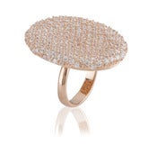 Image of Kara Ackerman <i> Tlaulah <i> Pave Cocktail Ring in Rose Gold Plating