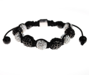 Image of White Crystal and Black Crystal (Alloy) Balla Style  $79.00