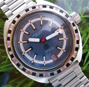 Image of VINTAGE FAVRE LEUBA DEEP BLUE DAYMATIC WITH ROULETTE BEZEL -- "THE GRAIL, part 2" --SOLLLLLD!!! 