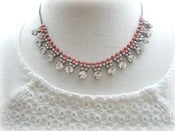Image of Rhinestone Necklace in Salmon and Grey 
