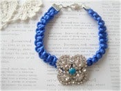 Image of Royal Blue Woven Diamonte Bracelet 