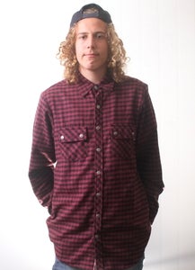Image of fYVE Attack Maroon/Black Flannel  
