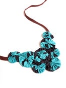 Image of Teal Navy Rosette Necklace