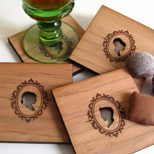 Image of Classic Silhouette Wood Coasters