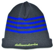 Image of 4 STRIPE BEANIE - CHARCOAL