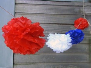 Image of Pom Pom Garland -- Red/White/Blue 