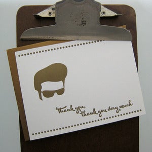 Image of elvis thank you letterpress card