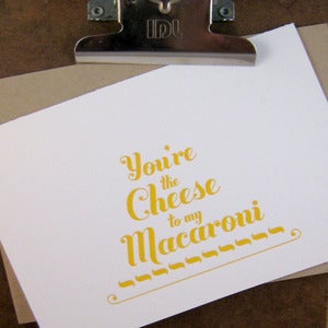 Image of mac n cheese letterpress card