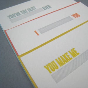 Image of fill in the blank letterpress cards: 3 pack