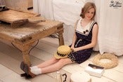 Image of "Good Ship Lollipop" Dress (Navy)