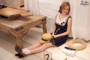 Image of "Good Ship Lollipop" Dress (Navy)
